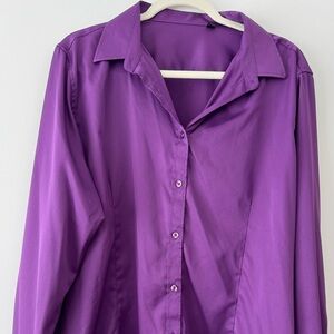 Woman’s Button Down Purple Women's Top - 2X
